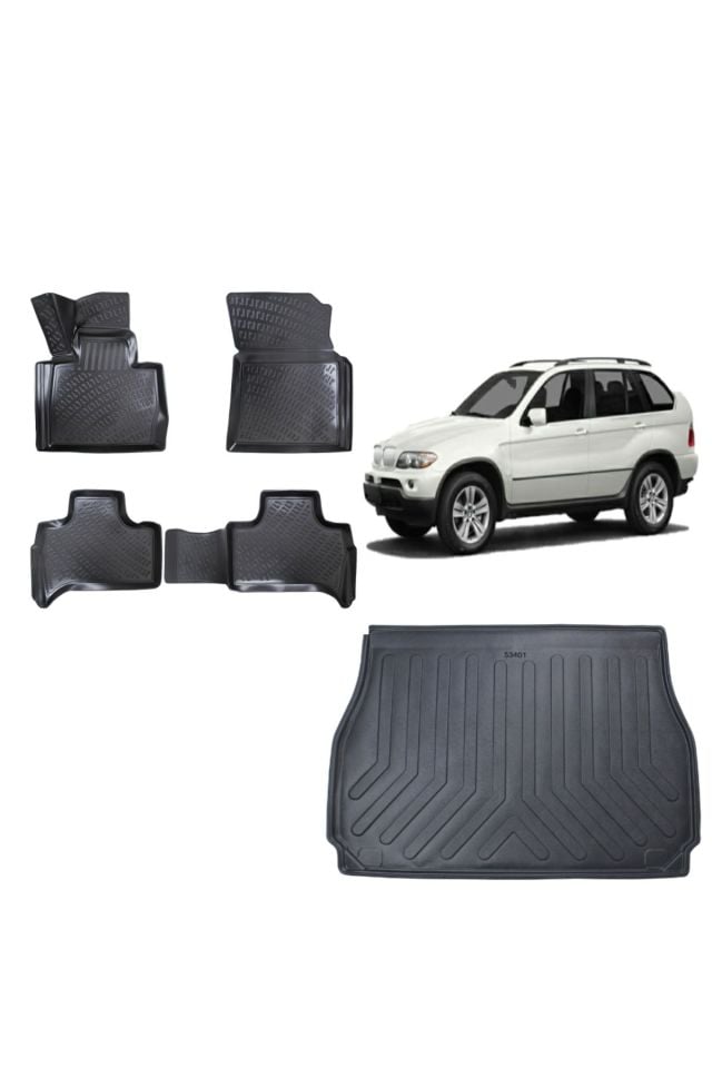 Bmw X5 2001 Model 3D Bagaj Havuzu+3D Havuzlu Araca Özel Paspas Takımı