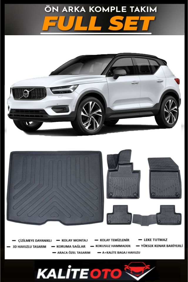 Volvo XC40 Bagaj Havuzu+4.5D Havuzlu Paspas Seti 2023 Model