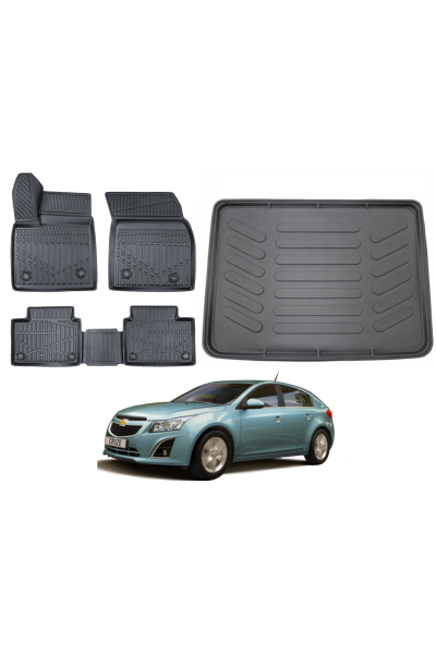 Cruze HatchBack 2009-2016 3D Bagaj Havuzu+3D Araca Özel Paspas Takımı Luxury Serisi