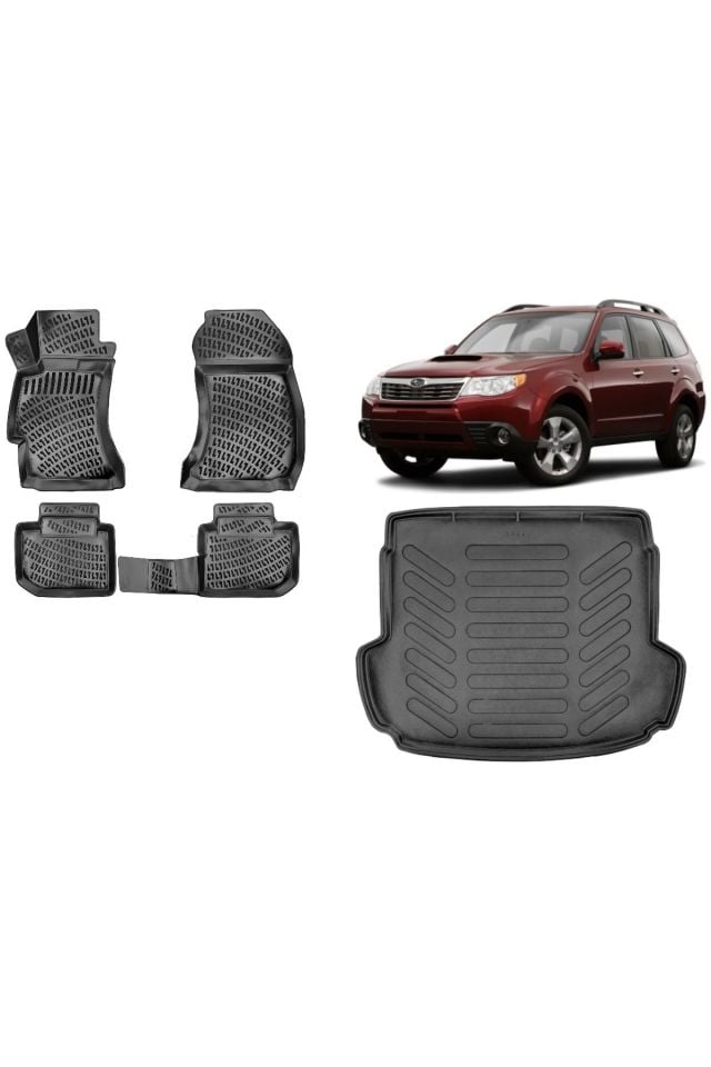 Subaru Forester 2010 Model 3D Bagaj Havuzu+3D Havuzlu Araca Özel Paspas Takımı
