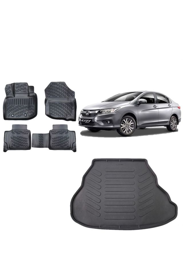 Honda City 2013 Model 3D Bagaj Havuzu+3D Havuzlu Araca Özel Paspas Takımı