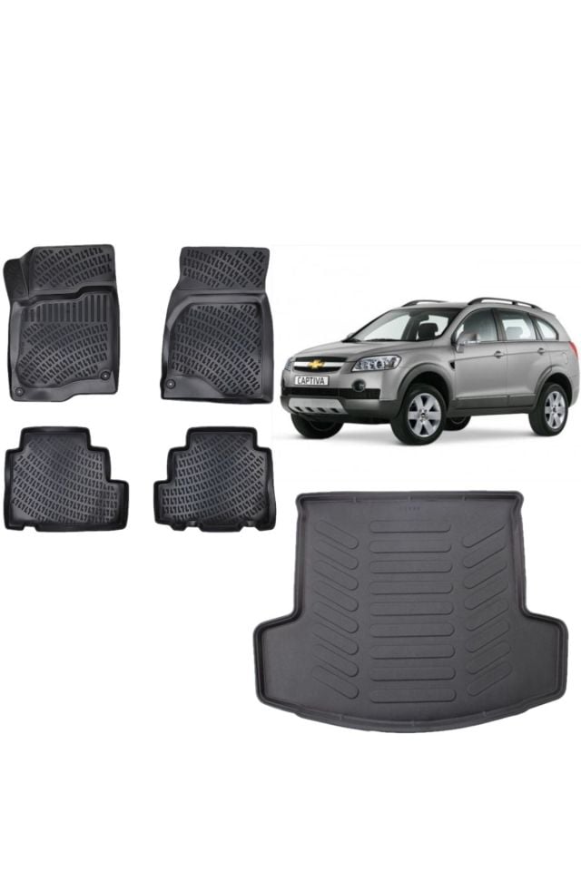 Chevrolet Captiva 2007 Model 3D Bagaj Havuzu+3D Havuzlu Araca Özel Paspas Takımı
