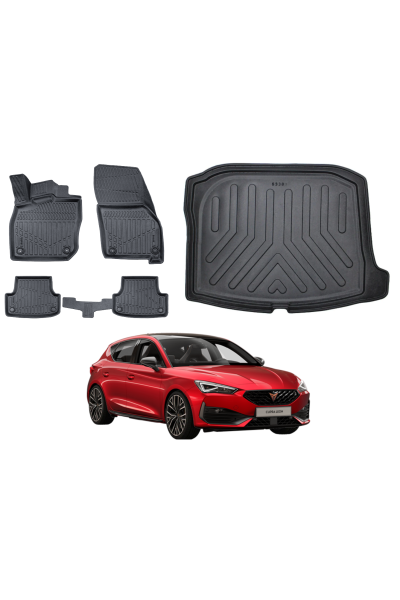 Cupra Leon 2023 Sonrası Alt Bagaj Havuzu+3D Araca Özel Paspas Takımı Luxury Serisi