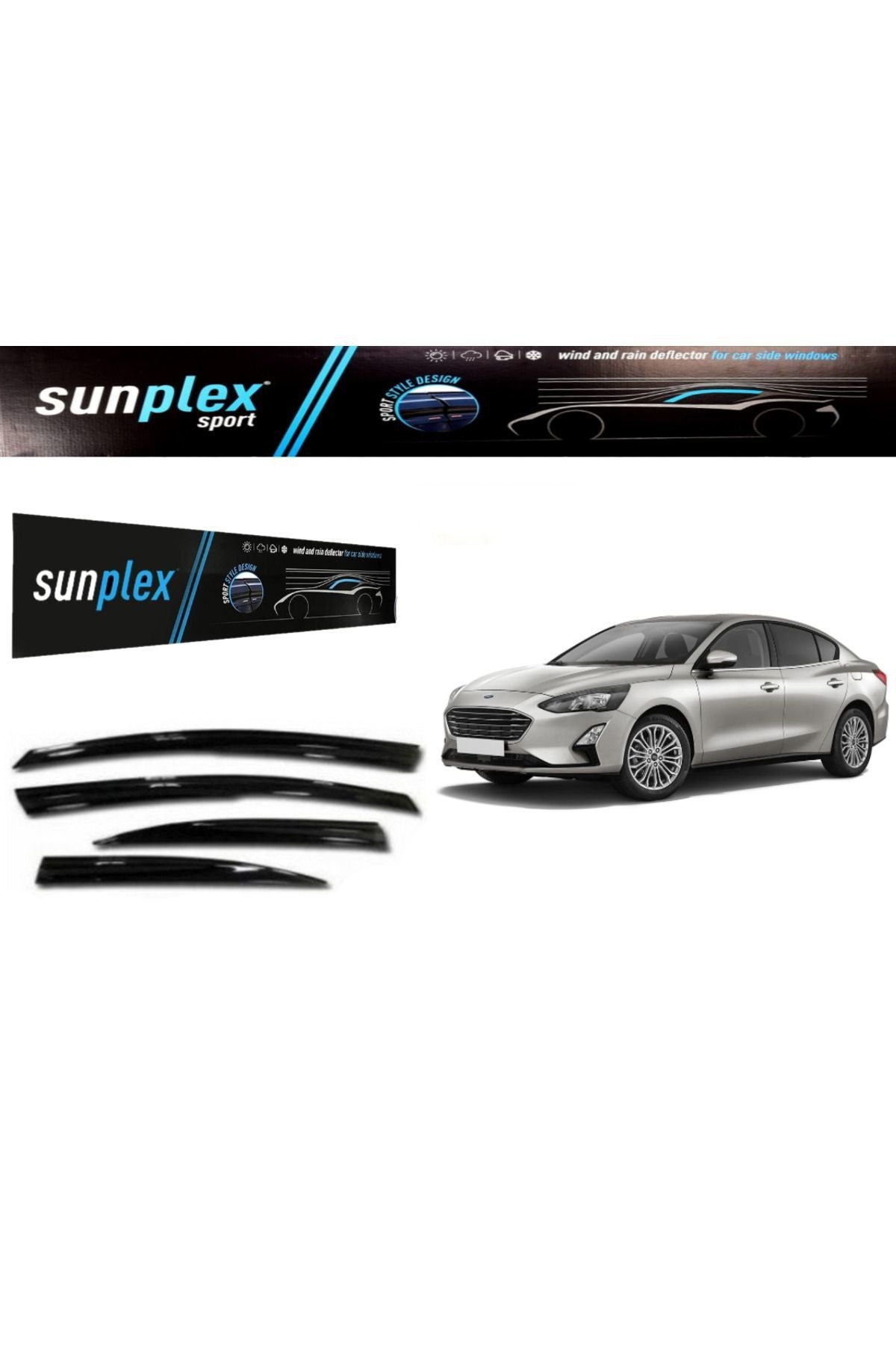Frd Focus SD 2019 Model Uyumlu Araca Özel Cam Rüzğarlığı Ön Arka 4lü