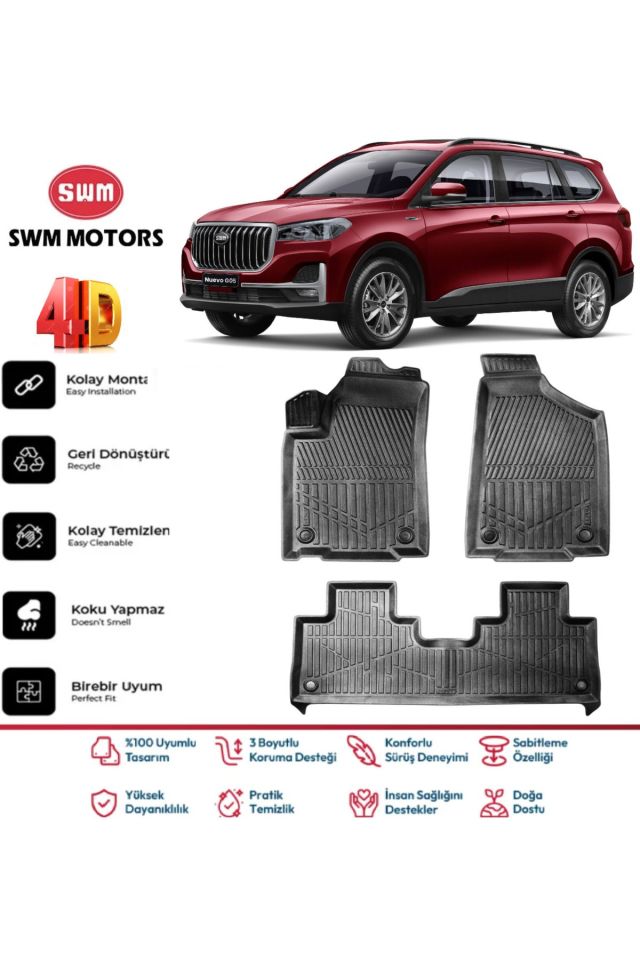 SWM G05 PRO 2024 Ve Sonrası 4D Extra Havuzlu Paspas Pro Serisi Paspas Takımı Kokusuz