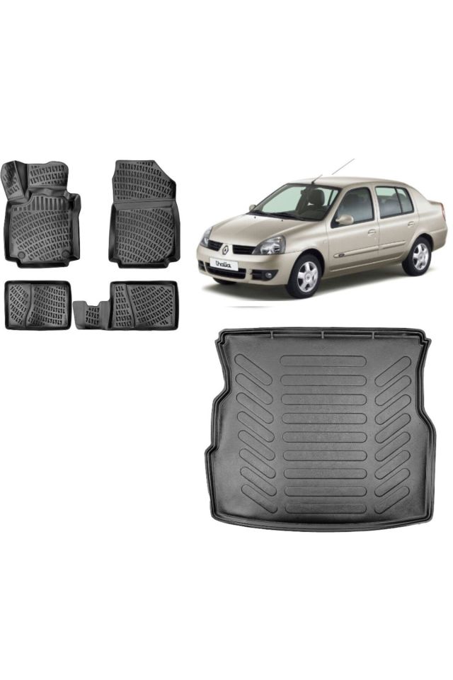 Renault Symbol 2006 Model 3D Bagaj Havuzu+3D Havuzlu Araca Özel Paspas Takımı