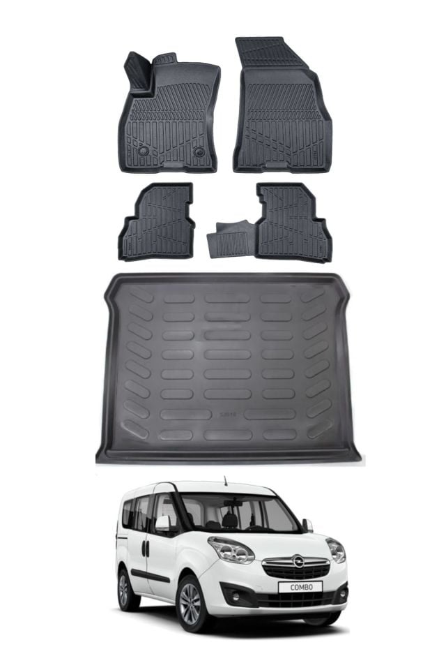 Opel Combo 2014 Model Bagaj Havuzu Araca Özel Siyah Paspas Takımı