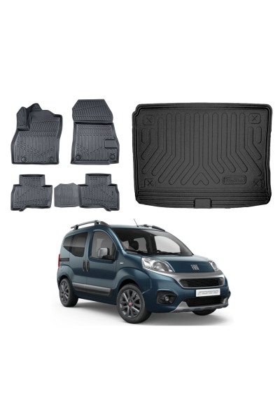 Fiat Fiorino Koltuklu 2020 Sonrası Bagaj Havuzu+3D Araca Özel Paspas Takımı Luxury Serisi