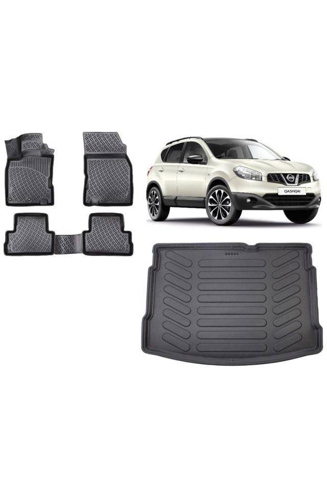 Nissan Qashqai 2012 Model 3D Bagaj Havuzu+3D Havuzlu Araca Özel Paspas Takımı