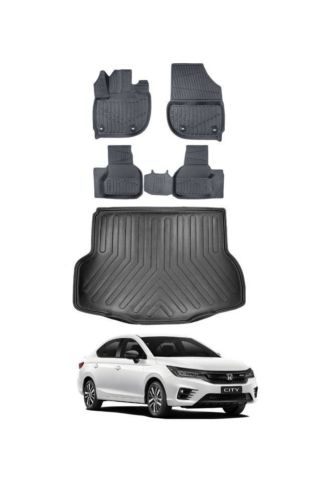 Honda City 2021 Model Bagaj Havuzu Araca Özel Siyah Paspas Takımı