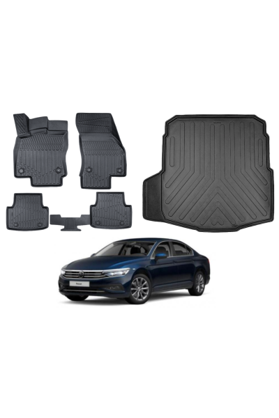 Passat B8 İmpression Paket 2017 Sonrası 3D Bagaj Havuzu+3D Araca Özel Paspas Takımı