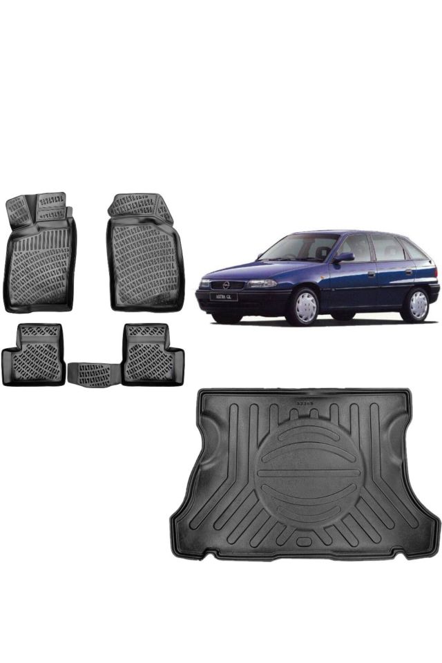 Opel Astra F HB 1995 Model 3D Bagaj Havuzu+3D Havuzlu Araca Özel Paspas Takımı