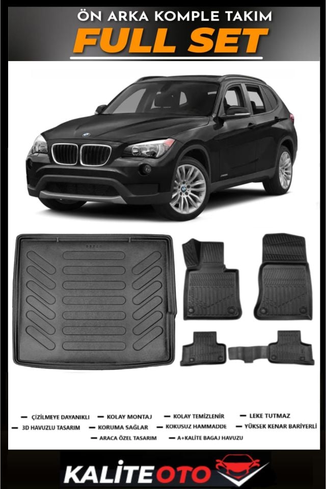 Bmw X1 Bagaj Havuzu+4.5D Havuzlu Paspas Seti 2015 Model