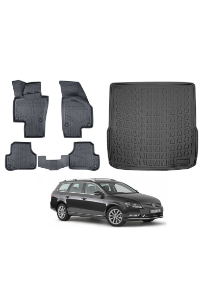 Passat B7 Variant 2011-2014 3D Bagaj Havuzu+3D Araca Özel Paspas Takımı