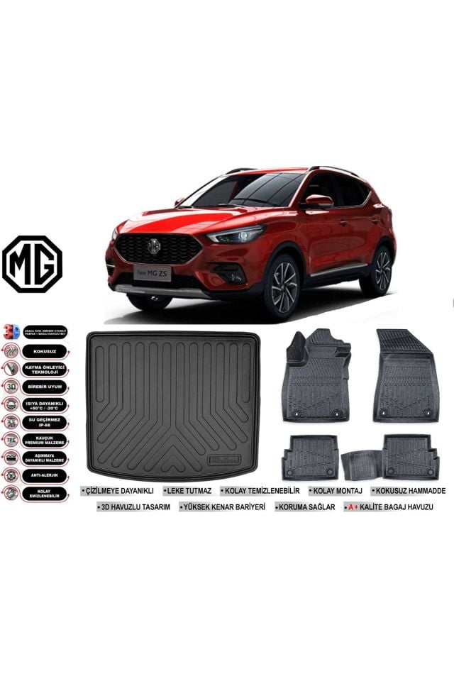 MG ZS 2025 Model Üst Bagaj Havuzu Araca Özel Siyah Havuzlu Paspas Takımı Sett
