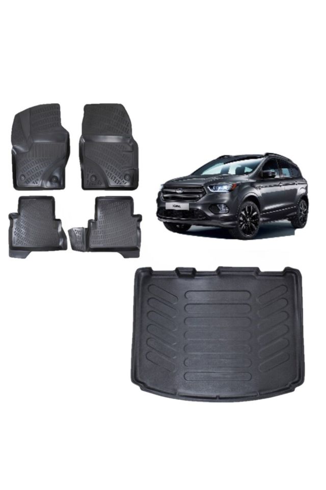 Kuga 2014 Model 3D Bagaj Havuzu+3D Havuzlu Araca Özel Paspas Takımı
