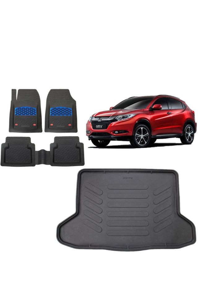Honda HR-V 2021 Model Stepneli 3D Bagaj Havuzu+3D Havuzlu Safir Mavi Kromluu Paspas