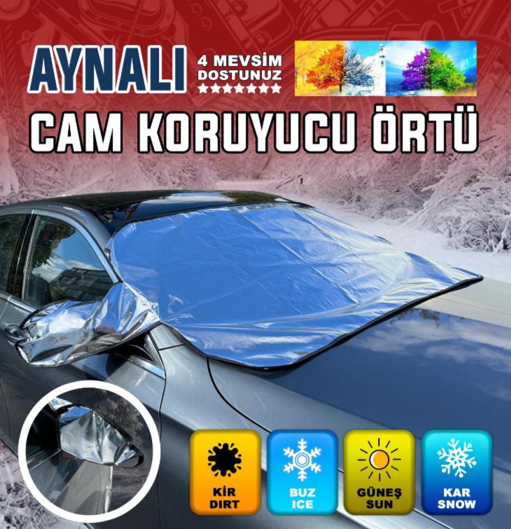 ÖN CAM KORUYUCU KAR VE BUZ ÖNLEYİCİ AYNALI 150X85CM