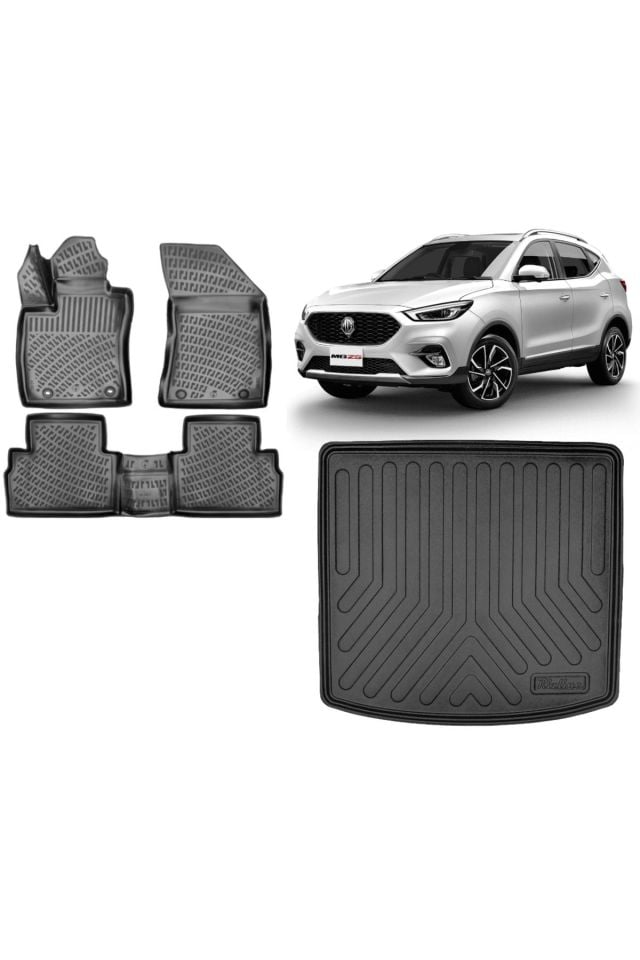 MG ZS Benzinli Üst Bagaj 2021 Model 3D Bagaj Havuzu+3D Havuzlu Araca Özel Paspas Takımı