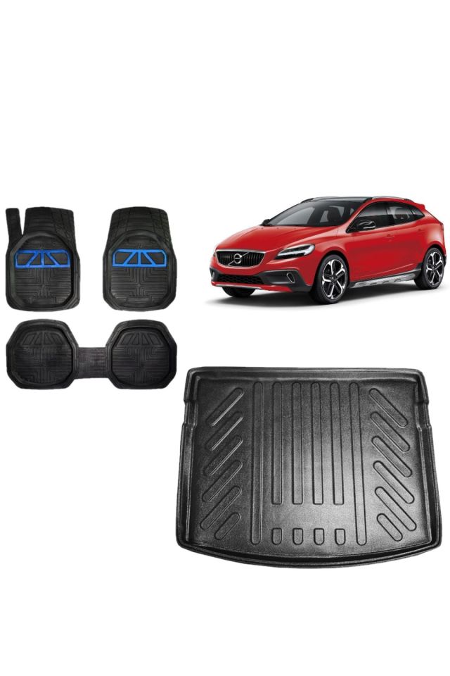 Volvo V40 2015 Model Bagaj Havuzu+3D Havuzlu Araca Özel Paspas Takımı