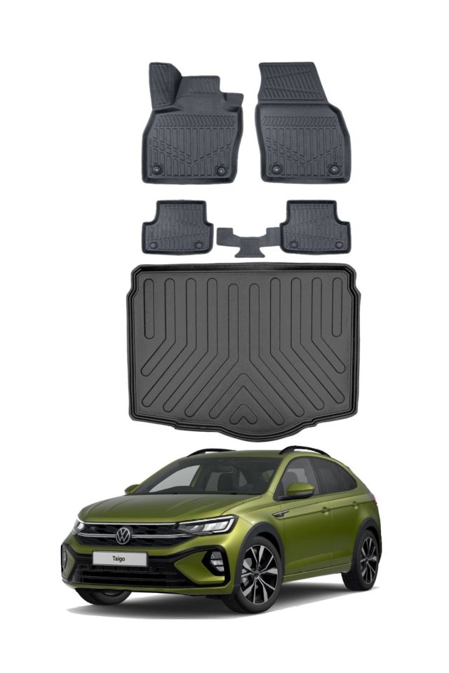 Volkswagen Taigo 2023 Model Alt Bagaj Havuzu Araca Özel Siyah Paspas Takımı