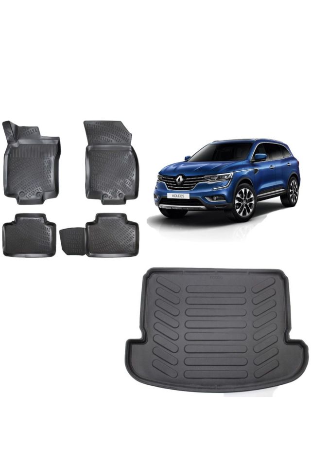 Renault Koleos 2017 Model 3D Bagaj Havuzu+3D Havuzlu Araca Özel Paspas Takımı