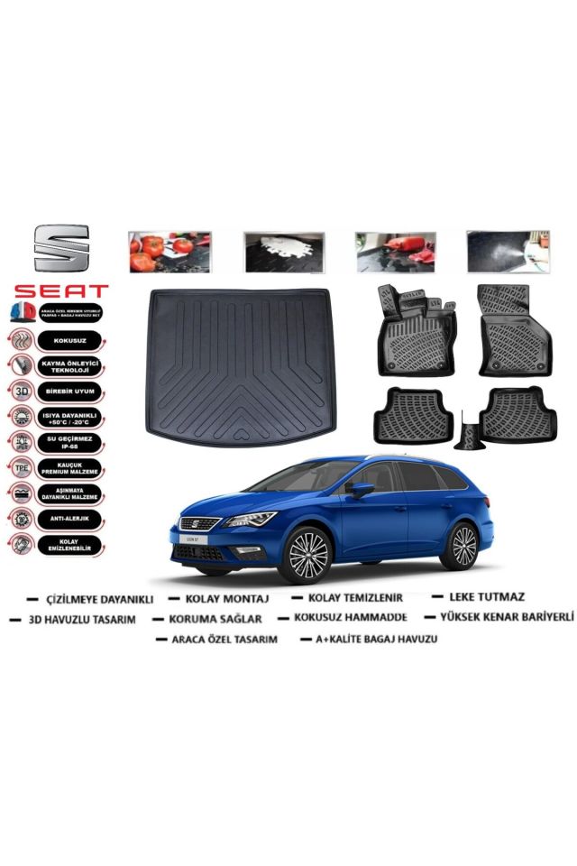 Seat Leon Stw 2019 Model Bagaj Havuzu Araca Özel Paspas Takımı Prrox