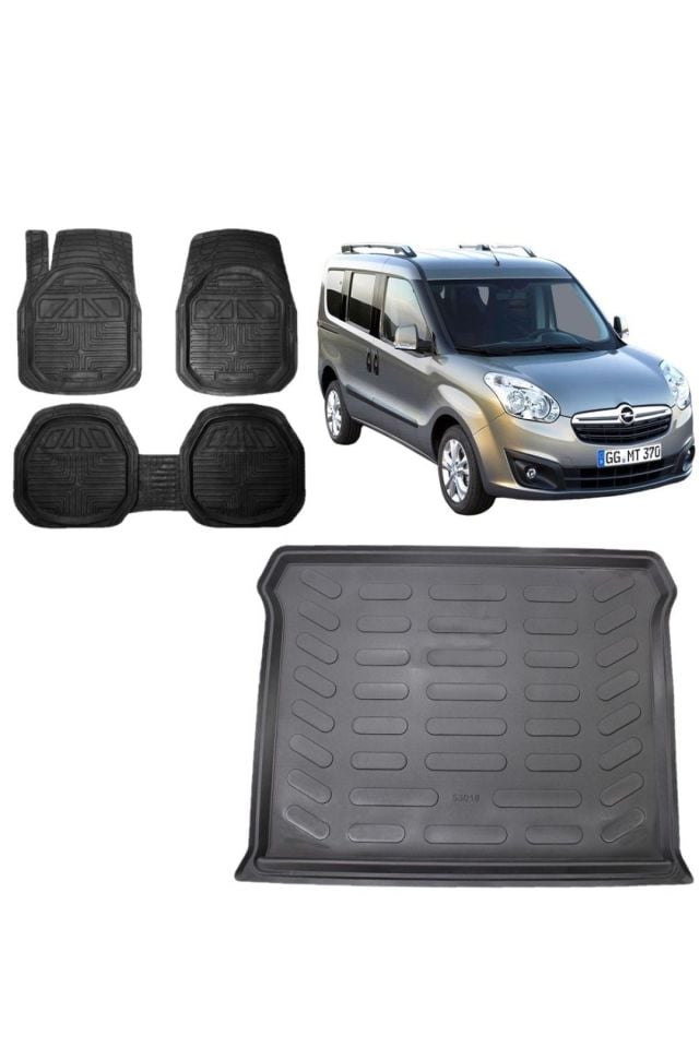 Opel Combo 2018 Model 3D Bagaj Havuzu+3D Havuzlu Araca Özel Paspas Takımı