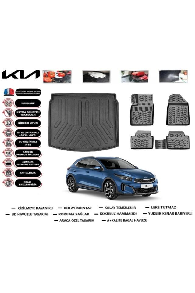 Kia X Ceed 2024 Model Alt Bagaj Havuzu Araca Özel Paspas Takımı Prrox