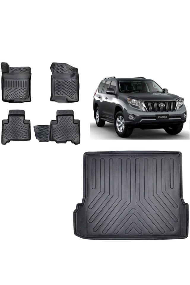 Toyota Land Cruiser Prado J170 2011 Model 3D Bagaj Havuzu+3D Havuzlu Araca Özel Paspas Takımı