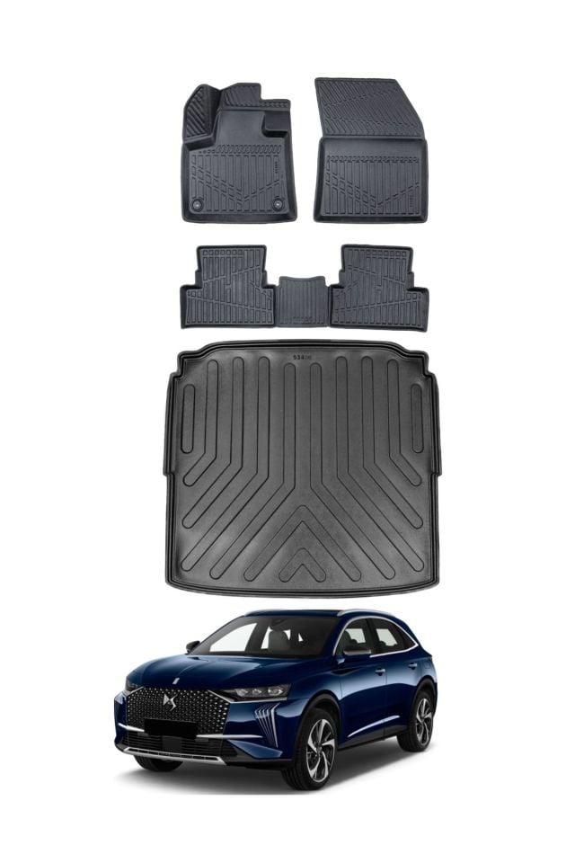 DS7 Crossback 2022 Model Bagaj Havuzu Araca Özel Siyah Paspas Takımı