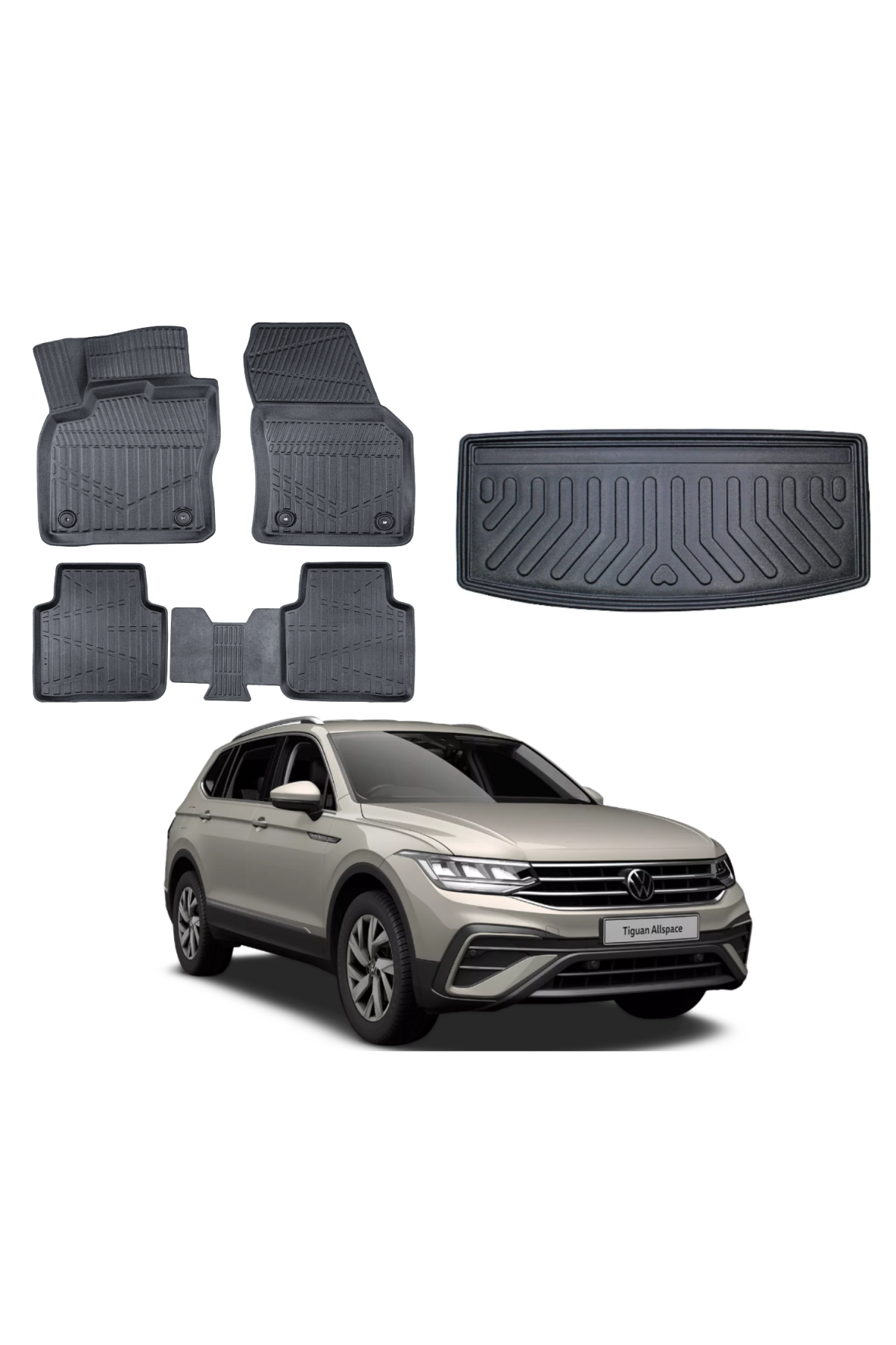 Tiguan All Space 7 Koltuk 2016 Model Bagaj Havuzu+3D Araca Özel Paspas Takımı
