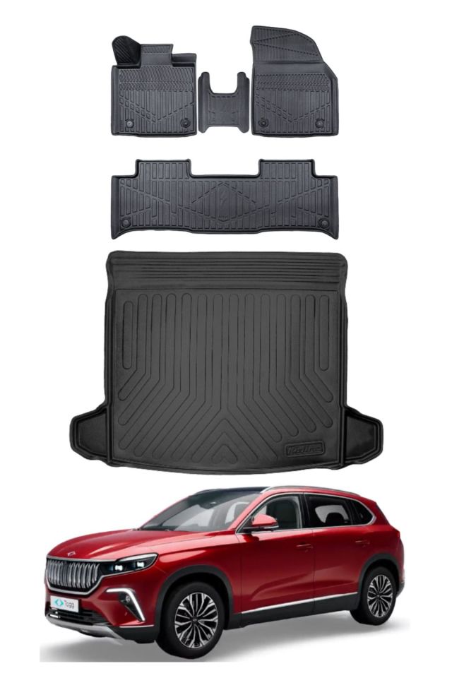 Togg T10X 2025 Model Bagaj Havuzu Araca Özel Siyah Paspas Takımı