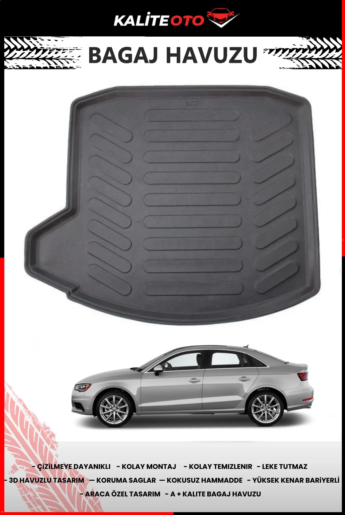 Audi A3 Sedan 2013-2020 4D Bagaj Havuzu