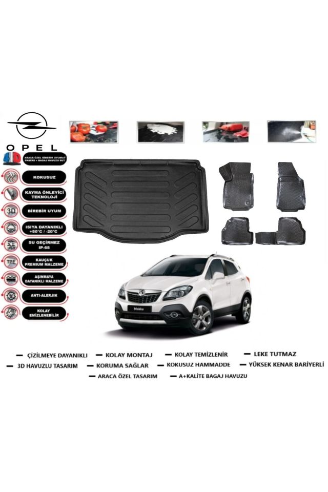 Opel Mokka 2017 Model Bagaj Havuzu Araca Özel Paspas Takımı Prrox