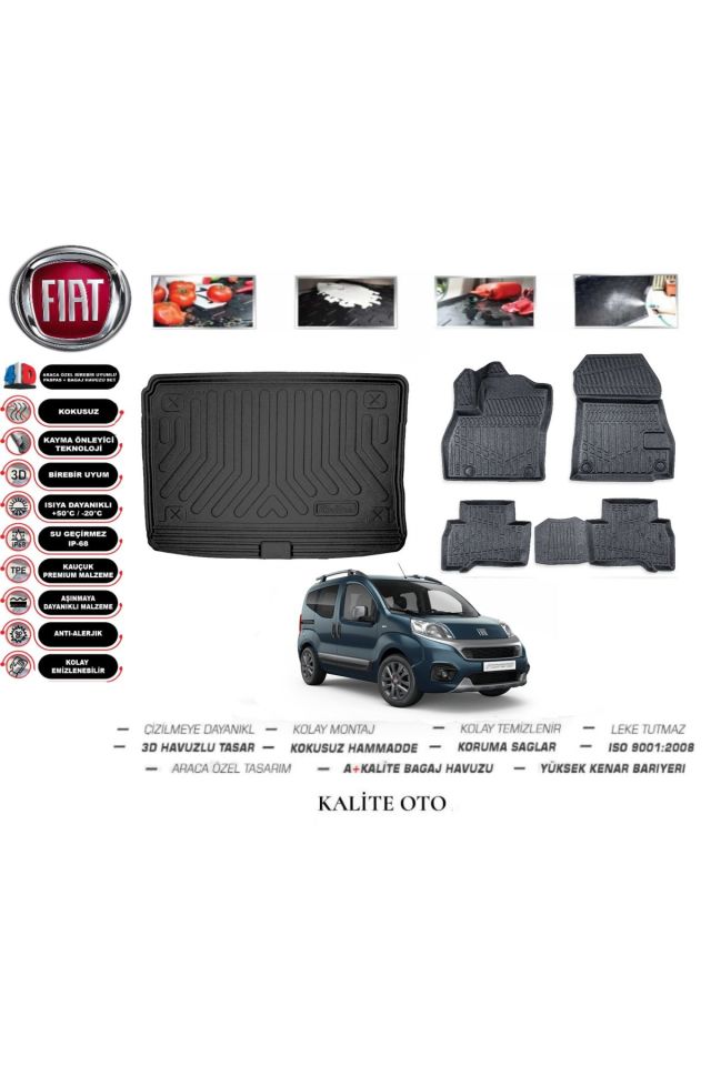 Fiat Fiorino 2024 Model 3D Bagaj Havuzu+4D Havuzlu Paspas Setii