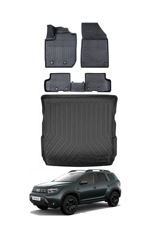 Dacia Duster 4X4 2024 Model Bagaj Havuzu Araca Özel Siyah Paspas Takımı