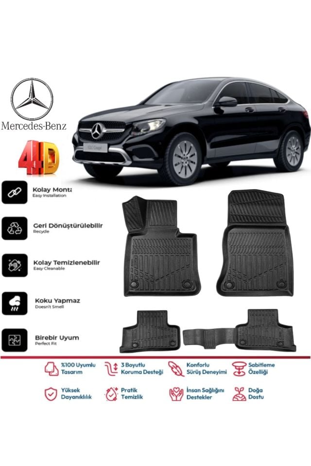 Mercedes GLC Coupe 2021 Model 4D Havuzlu Paspas