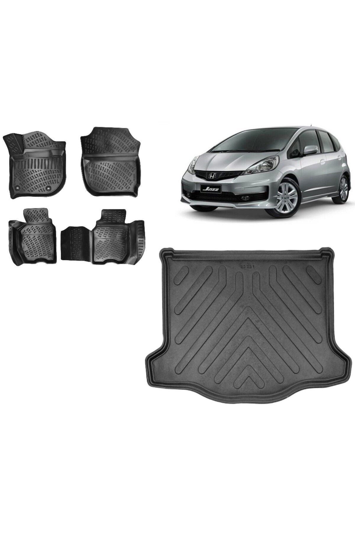 Honda Jazz 2017 Model 3D Bagaj Havuzu+3D Havuzlu Araca Özel Paspas Takımı