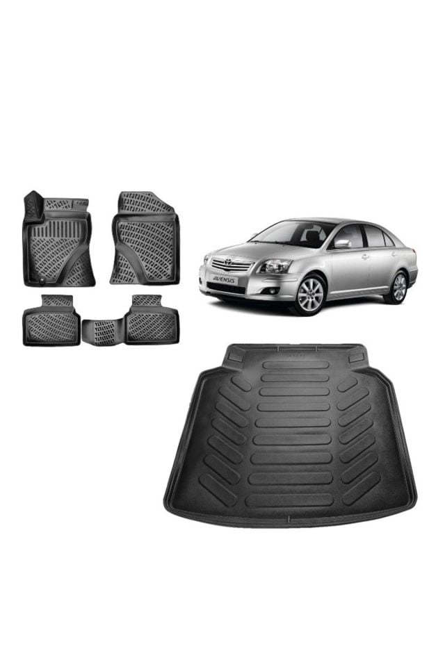 Toyota Avensis 2007 Model 3D Bagaj Havuzu+3D Havuzlu Araca Özel Paspas Takımı