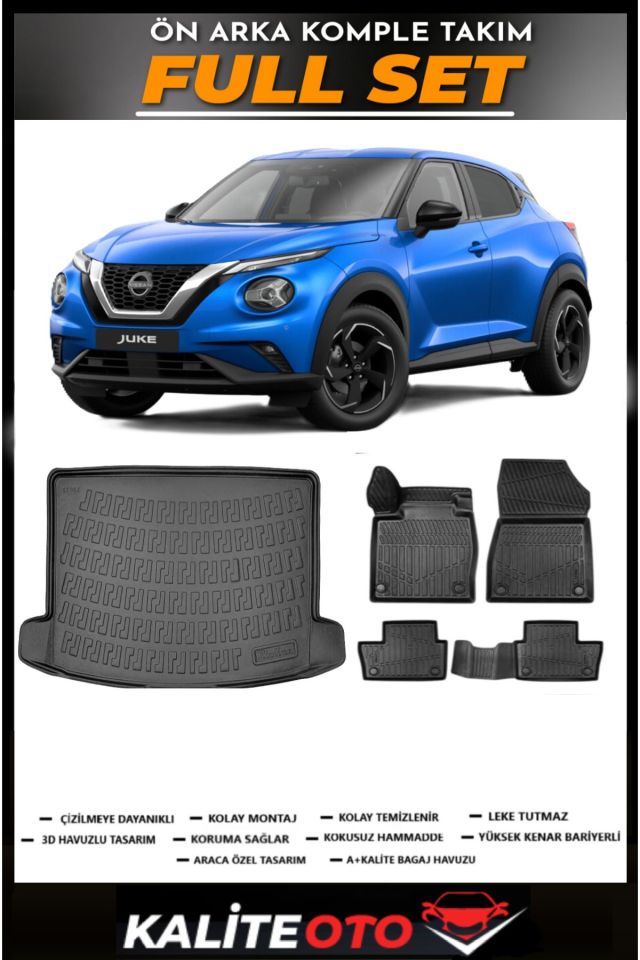 Nisan Juke Üst Bagaj Havuzu+4.5D Havuzlu Paspas Seti 2023 Model