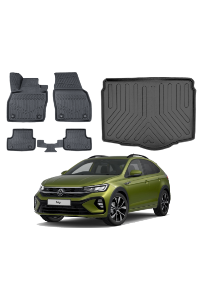 Volkswagen Taigo 2020 Sonrası 3D Alt Bagaj Havuzu+3D Araca Özel Paspas Takımı Luxury Serisi