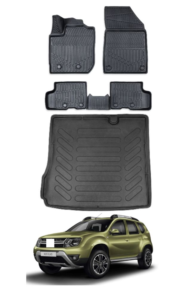 Dacia Duster 4X2 2022 Model Bagaj Havuzu Araca Özel Siyah Paspas Takımı