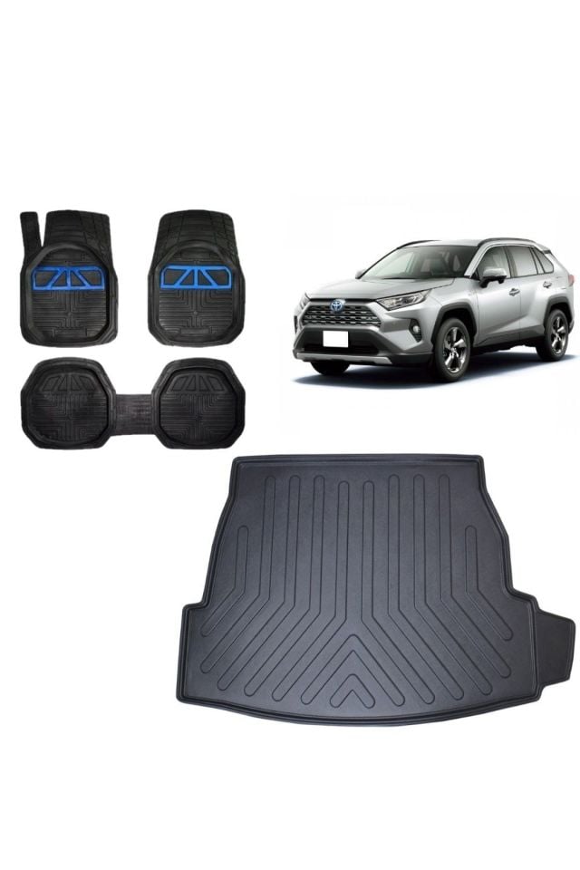 Toyota RAV4 2022 Model 3D Bagaj Havuzu+3D Havuzlu Araca Özel Paspas Takımı