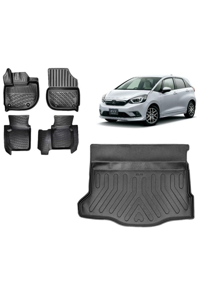 Honda Jazz Executive 2021 Model 3D Bagaj Havuzu+3D Havuzlu Araca Özel Paspas Takımı