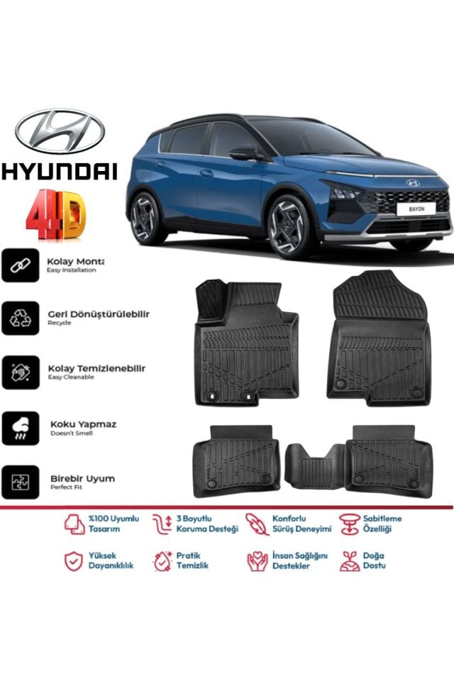 Hyundai Bayon 2022 Model 4D Havuzlu Paspas