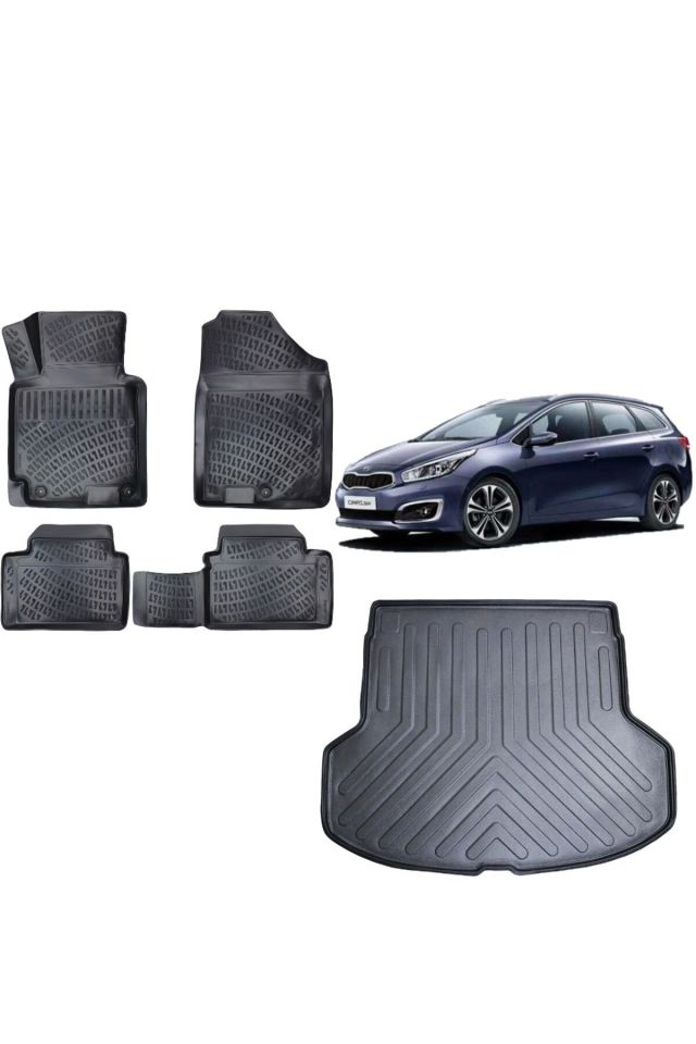 Kia Ceed 2012 Model Station Vagon 3D Bagaj Havuzu+3D Havuzlu Araca Özel Paspas Takımı