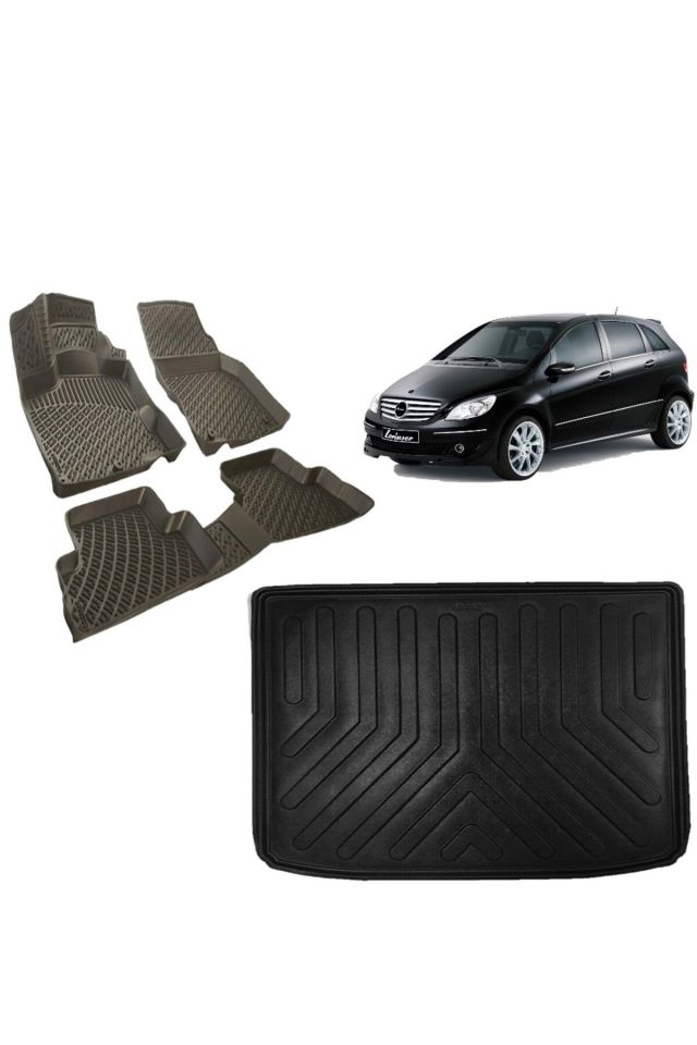 Mercedes B Serisi Üst kademe 2011 Model 3D Bagaj Havuzu+3D Havuzlu Araca Özel Paspas Takımı