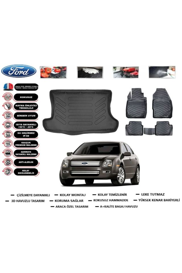 Ford Fusion 2002 Model Bagaj Havuzu Araca Özel Paspas Takımı Prrox