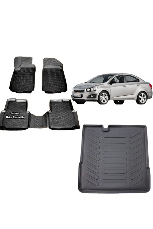 Chevrolet Aveo Sedan 2016 Model 3D Bagaj Havuzu+3D Havuzlu Araca Özel Paspas Takımı